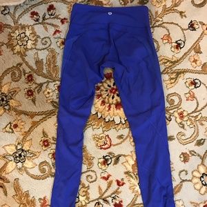 Lululemon Blue Leggings with Mesh sides
